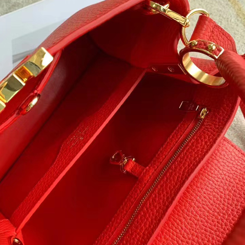 Louis Vuitton CAPUCINES BB Taurillon Leather Bag M52689 Red